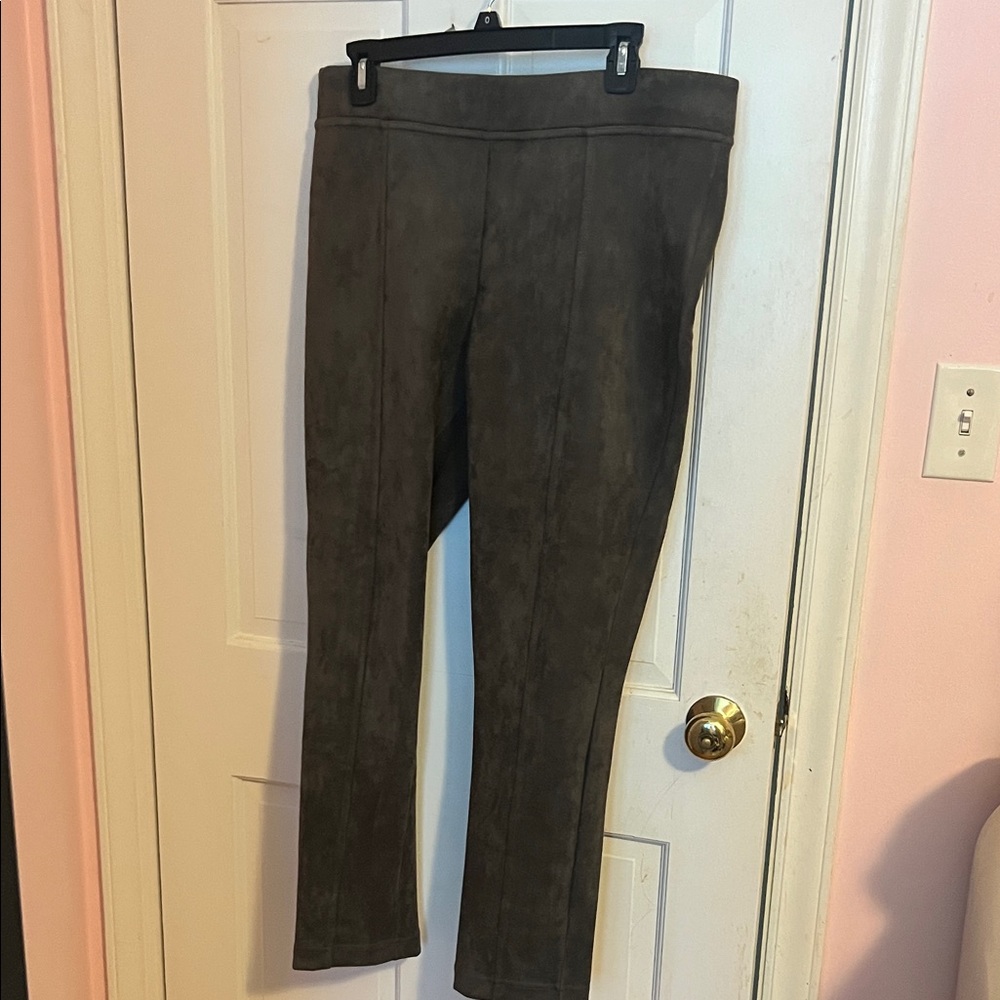 Andrew Marc Dark Brown faux suede pants